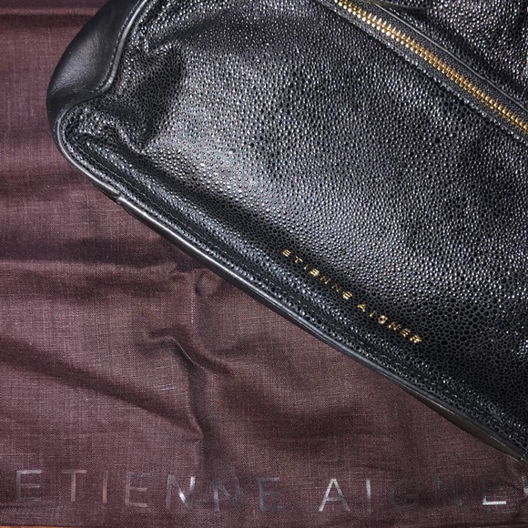 Etienne Aigner Exotic Black Satchel Crossbody - Picture 5 of 5
